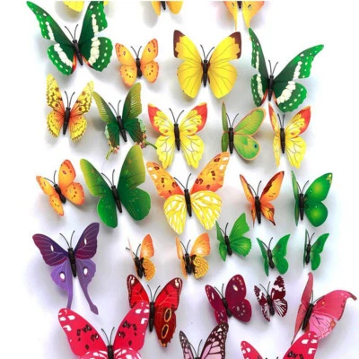 3D Butterfly Wall Stickers PVC Children Room Decal Home Decoration Decor Window↔ - Image 1 of 4