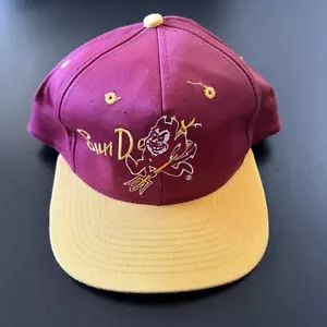 Vintage Arizona State Sun Devils SnapBack Hat Pioneer Industries OSFM Red Yellow - Picture 1 of 8