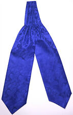 Men Royal Blue 600MM Paisley Italy Design Free Style Casual Ascot Cravat Formal