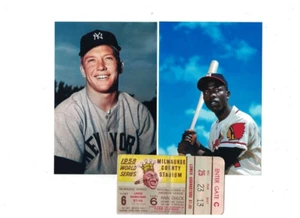 1958 New York Yankees Milwaukee Braves World Series Game 6 Ticket Stub Mantle - Picture 1 of 3
