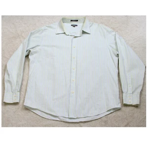 Apt. 9 Striped Dress Shirt Long Sleeve XL Mans X-Large Top White Blue Green P116 - Picture 1 of 5