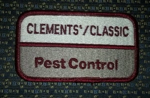 CLEMENTS'/CLASSIC PEST CONTROL Iron or Sew-On Patch 4"X2.25" - Picture 1 of 2
