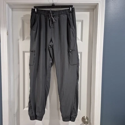 Eddie Bauer Pants Womens 12 Gray Fleece Polar Lined Pull On Hiking Cargo Outdoor - Image 1 of 4