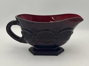 Avon 1876 Ruby Red Cape Cod 7" Footed Gravy Boat - Picture 1 of 5