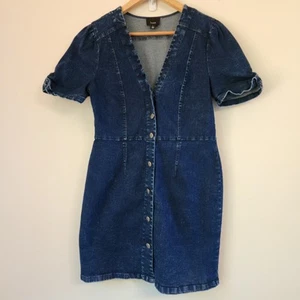 Urban Outfitters Lumiere Denim Scollo V Bottoni Mini Abito Donna L Chic Urban - Foto 1 di 20