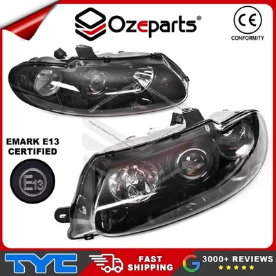 Set Pair LH+RH Head Light Black Projector Type For Holden Commodore VT 97~00 - Image 1 of 4