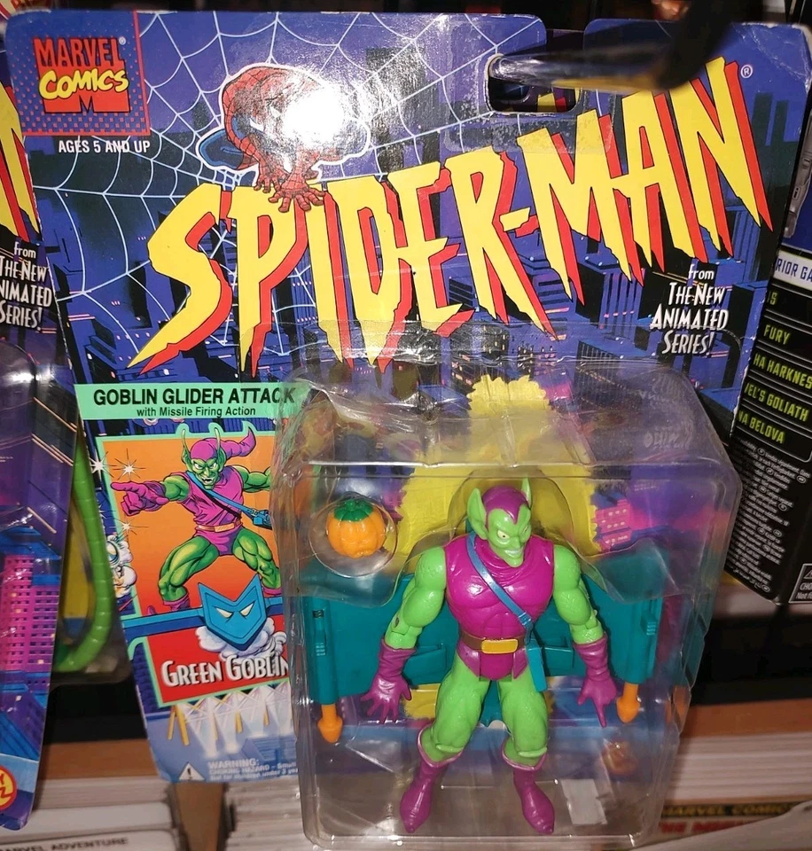 Vintage 90s Marvel Comics Spider Man "Green Goblin" Action Figure NIB - Image 1 of 1