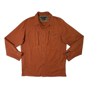Exofficio Shirt Mens S Small Sienna Cotton Blend Snap Button Long Sleeve Fishing - Picture 1 of 9