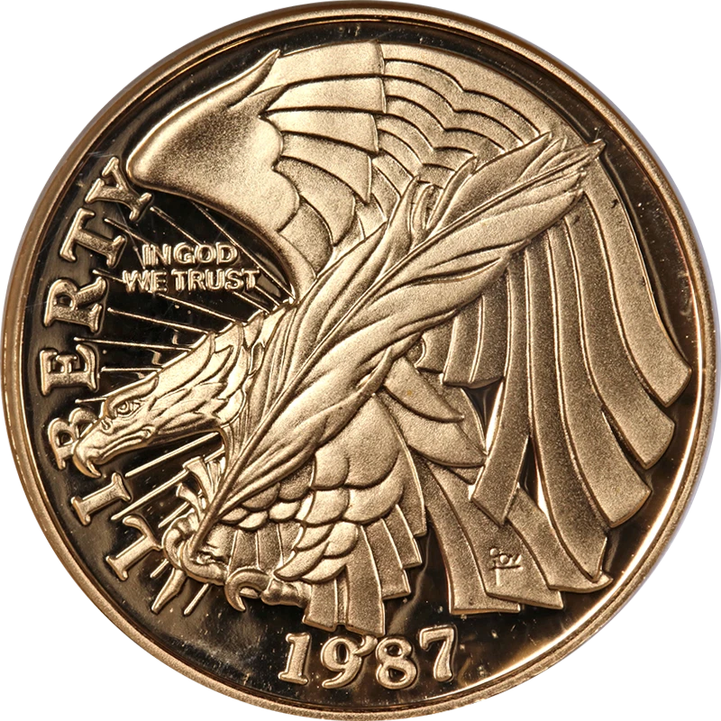 1987-W Constitution Commemorative Gold $5 NGC PF70 Ultra Cameo - STOCK - Image 1 of 4