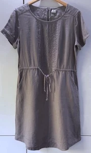 Poetry Grey Shift Dress Size UK 12 Pockets Casual Short Sleeve Linen - Picture 1 of 6