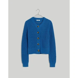 Madewell Textural-Knit Cardigan Sweater hermitage blue Small - Picture 1 of 9