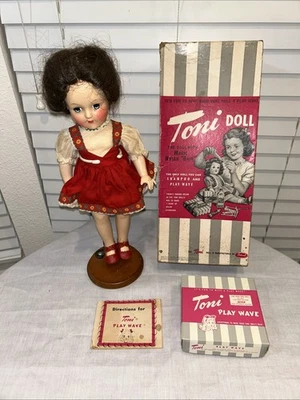 1950's Ideal  Toni Doll P-90  14" Play Wave Hair Box & Accessories - Image 1 of 4
