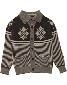 MARLBORO CLASSICS maglione cardigan uomo grigio medio lana Fair Isle DO79 - Foto 1 di 4