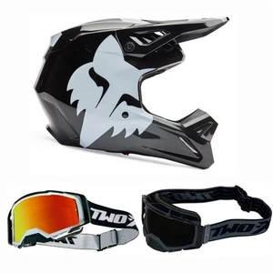 Fox Combo Crosshelm mit Brille V1 SHIELD schwarz MX Helm Atom Crossbrille S - Bild 1 von 7
