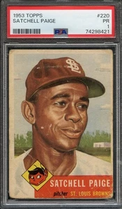 1953 Topps #220 Borsa a tracolla Paige PSA 1 HOF St. Louis Browns 8421 - Foto 1 di 2