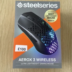Brand New Sealed SteelSeries Aerox 3 Wireless Gaming Mouse Black - Picture 1 of 5