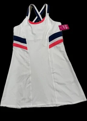 Vestido Tenis Lucky in Love Niña Blanco Azul Marino Rojo Talla L (14) Nuevo con Etiquetas Foto 1 de 4