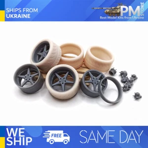 Yamamoto YMPRIM18 1/24 Resin Felgen Ocean MK18 18 Zoll Prokit und Reifen - Bild 1 von 6