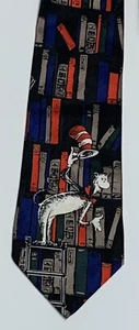 Dr. Seuss Men’s Necktie Cat In The Hat 100% Silk tie Library Books 1994 - Picture 1 of 3