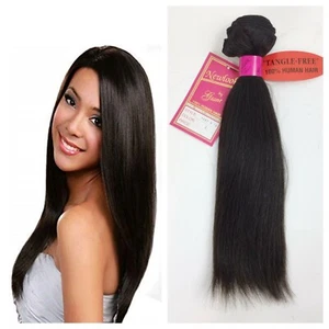 100% HUMAN HAIR Premium Yaki 14” Weaving Weft Color Soft & Tangle Free 4oz. - Picture 1 of 6