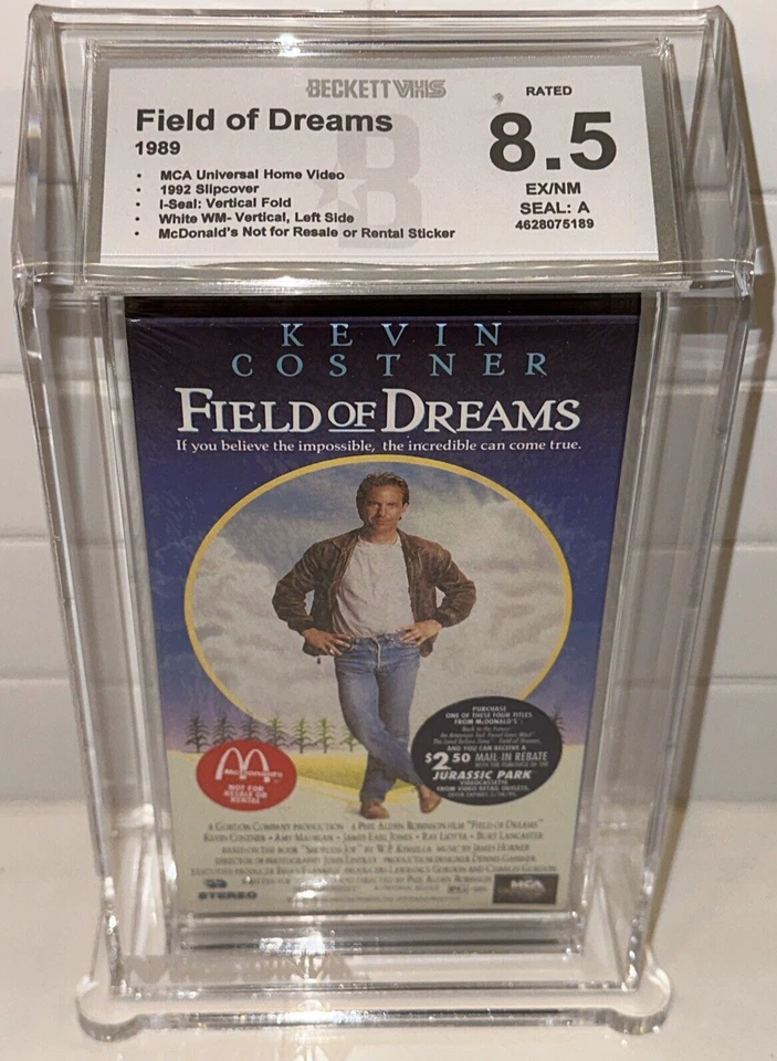 Field of Dreams VHS Beckett Graded 8.5 / Seal A VHSDNA McDonalds Promotion Promo - Image 1 of 3