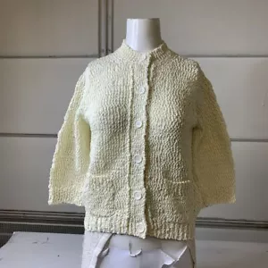 DOROTHEE SCHUMACHER Cotton Love Cardigan Women's Size 2 Light Yellow - Picture 1 of 7