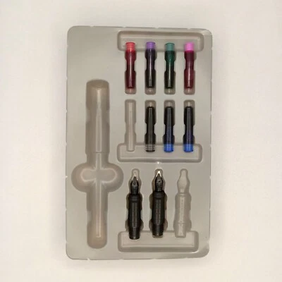 Juego de 2 plumillas estilográficas de caligrafía Speedball parcial y 7 tintas -sin pluma- Foto 1 de 4