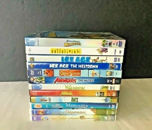 Lot 12 Movies DVD Cartoons Minions, Kung Fu Panda, Shrek, Open Season, Avenger - Picture 1 of 6