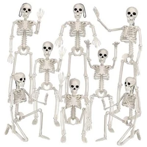 8 pz decorazione scheletro appeso Halloween posabile, corpo intero 16"" 8 pz - Foto 1 di 7