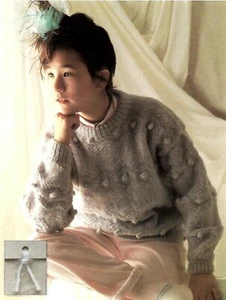 WOMENS ARAN BOBBLE CREW NECK SWEATER 30 - 40 inch KNITTING PATTERN - Picture 1 of 2
