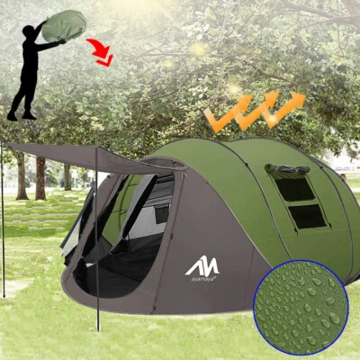 4-6 Person Instant Pop Up Camping Tent Automatic Outdoor Waterproof Double Layer - Image 1 of 4