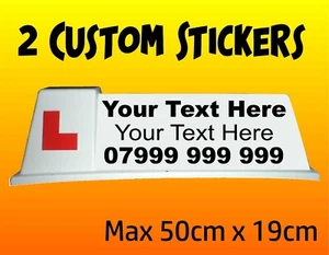 Driving School Roof Sign Stickers Vinyl Graphics Driving instructor Learner L - Picture 1 of 3