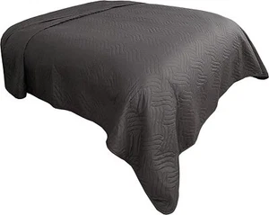 Tagesdecke Bettüberwurf 140x210 cm anthrazit Uni Einfarbig gesteppt Sofaüberwurf - Bild 1 von 5