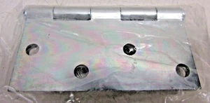 NEW 4 in x 4 in Butt Hinge with Zinc Finish, Full Mortise Mounting, Square, 2PK - Picture 1 of 3