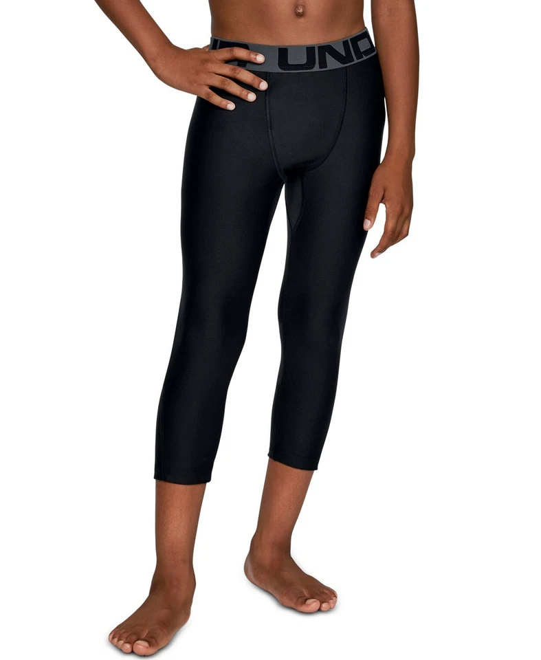 Under Armour Black HeatGear Leggings Boys Size L L44312 - Image 1 of 3