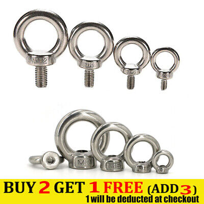 304 Stainless Steel Lifting Eye Bolt Ring Shape Screws Nuts Parts M4M6M8M12 • 4.19£
