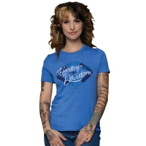 Camiseta Harley-Davidson para dama - Primaria - Azul - Talla mediana - NUEVA PRECIO DE VENTA SUGERIDO POR EL FABRICANTE 40 £ - Imagen 1 de 1