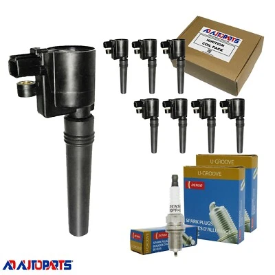 Set of 8 7805-1451 ADP Ignition Coils + 8 3130 Spark Plugs For Ford Thunderbird - Image 1 of 4