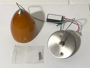 Encompass Lighting Group Orange Brown Glass Pendant Bell Hanging Light Fixture 1 - Picture 1 of 6