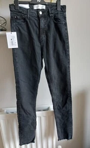 Pantalones de mezclilla ajustados negros de tiro alto Iro para damas WP22THILA UK 8 totalmente nuevos - Imagen 1 de 15