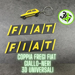 Coppia di Fregi FIAT 3D Giallo – Ideali per Panda e Altri Modelli Targa - Foto 1 di 6