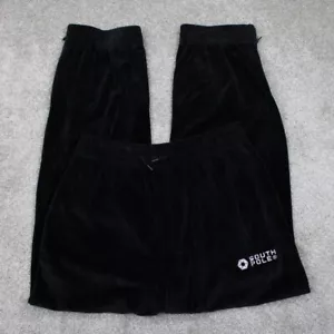 Vintage Southpole Velour Track Pants Mens Large Black 90's Y2K Baggy 30" inseam - Picture 1 of 14