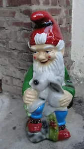 Gartenzwerg Figur Groß Mit Hasen Zwerg Hase Skulptur Garten Werbefigur - Picture 1 of 5