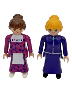 Playmobil Nostalgia Two Figures Woman Matching Pink Series 1900 Dollhouse - Picture 1 of 6