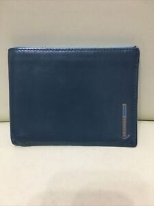 Piquadro men's blue leather folding wallet