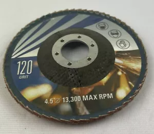 1 Stück gebogene Kante 4-1/2 Zoll x 7/8 Zoll 120er Körnung Klappe Scheibe Typ 27 Keramik Made in USA - Bild 1 von 1