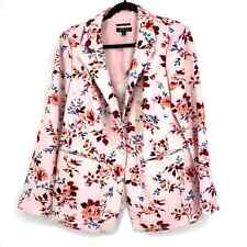 Lane Bryant Blazer Women's Size 16 Light Pink Floral Print Stretch Jacket