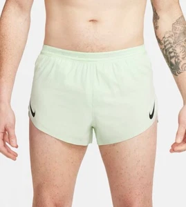 Nike AeroSwift 2" Brief-Lined Men's Size L-XL Vapor Green Black Running Shorts - Picture 1 of 10