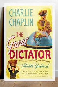 The Great Dictator Charlie Chaplin | Premium Gloss 24x36 inch Poster | Film Vint - Bild 1 von 1
