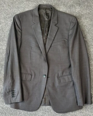 Theory Chambers Model Solid Gray 2-Btn Wool Stretch Blazer Jacket 38S - Image 1 of 4